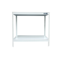 2-tier shelf with steel plate 100cm x 45cm x 91cm white color FABINA