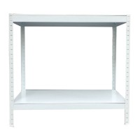 2-tier shelf with steel plate 100cmx45cmx91cm white color FABINA