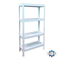 4-tier shelf with white steel plate 76cm FABINA