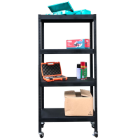 Versatile 4-tier shelf 76cm black FABINA