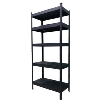 5-tier multi-function shelf 81cmx38cmx183cm black FABINA