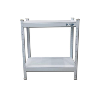 2 tier low shelf with steel plate 76xm x 31cm x 76cm white color FABINA