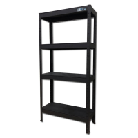 4-tier steel shelf 76cmx31cmx153cm black FABINA