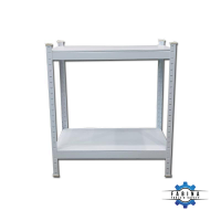 Kệ thấp 2 tầng tấm thép 76cmx31cmx76cm màu trắng FABINA