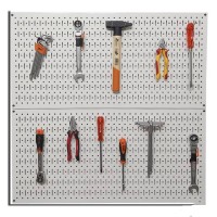 FABINA White Double Pegboard Mesh Panels - 2 panels