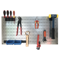 Galvanized Pegboard with hanging accessories FABINA