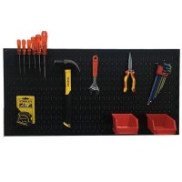 Black Pegboard with hanging accessories FABINA