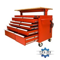 High-class red 10 drawer tool cabinet with electronic height adjustment CSPS