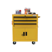 Tủ dụng cụ 3 hộc kéo 2 ngăn chứa màu vàng Fabina