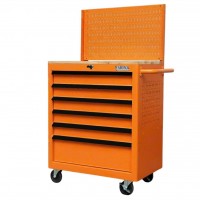 Tủ dụng cụ 6 hộc kéo màu cam kèm vách lưới Fabina