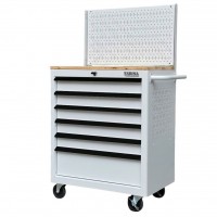 Tủ dụng cụ 6 hộc kéo màu trắng kèm vách lưới Fabina