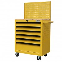 Tủ dụng cụ 6 hộc kéo màu vàng kèm vách lưới Fabina