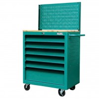 Tủ dụng cụ 6 hộc kéo màu xanh lá  kèm vách lưới Fabina