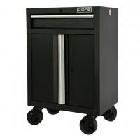 Tool cabinet 61cm - 01 black drawer with wheels (white handle)