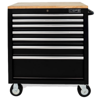 Tool cabinet with 7 drawers in matte black wood CSPS