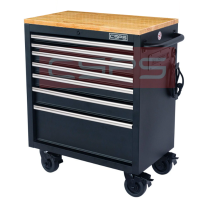 Tool cabinet with 7 drawers in matte black wood CSPS