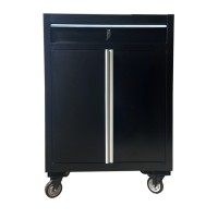 Tool cabinet 73cm- 1 drawer with 2 opening doors in matte black Fabina