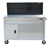 CSPS tool cabinet 132cm - 05 white drawers with mesh wall