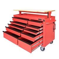 High-grade 10 drawer black tool cabinet with electronic height adjustment CSPS