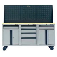 Tủ dụng cụ CSPS 183cm - 06 hộc kéo màu xám mặt ván gỗ kèm vách lưới