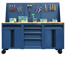 Tủ dụng cụ CSPS 183cm - 06 hộc kéo màu xanh dương kèm vách lưới