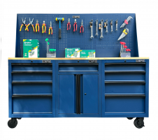 Tủ dụng cụ CSPS 183cm - 09 hộc kéo màu xanh dương kèm vách lưới