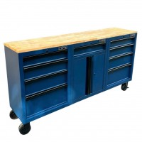 Tủ dụng cụ CSPS 183cm - 09 hộc kéo màu xanh dương mặt ván gỗ