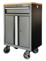 Tool Cabinet CSPS 61cm - 01 black drawer with wooden wheels (white handle)