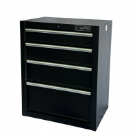 CSPS tool cabinet 61cm - 04 black drawers (white handles)