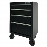 CSPS tool cabinet 61cm - 04 black drawers (white handles)