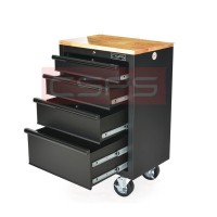 CSPS tool cabinet 61cm- 01 black drawer with wooden surface