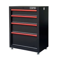 Tủ dụng cụ CSPS 61cm - 04 hộc kéo màu đen tay cầm đỏ kèm chân tăng chỉnh