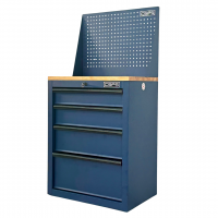 CSPS Blue Tool Cabinet 61cm – 04 Drawers with Pegboard and Wooden Top