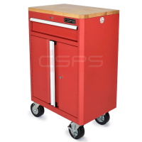 CSPS tool cabinet 61cm- 01 red drawer with wooden plank surface