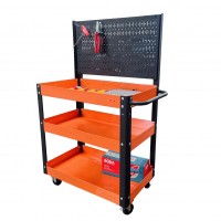 3-compartment trolley with mesh wall 72cm orange color with black mesh wall FABINA
