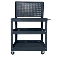 FABINA 3-compartment trolley with mesh walls 72cm black
