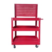 FABINA red 3-compartment trolley with mesh walls 72cm