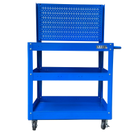 3-compartment trolley with mesh walls 72cm in glossy blue FABINA