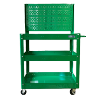 FABINA green 3-compartment trolley with mesh walls 72cm