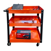 FABINA 3-tier orange trolley with black frame
