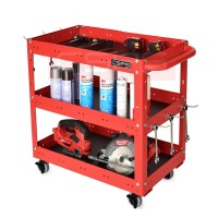 CSPS red 3-tier tool trolley