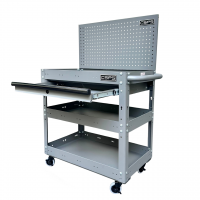 Xe đẩy CSPS 3 ngăn 71cm màu xám 01 hộc kéo kèm vách lưới