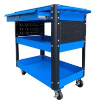 Fabina blue multi-function 3-tier trolley