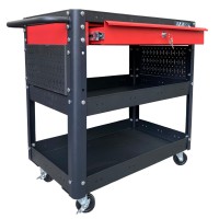 Multi-function trolley with 3 black drawers 1 red drawer Fabina